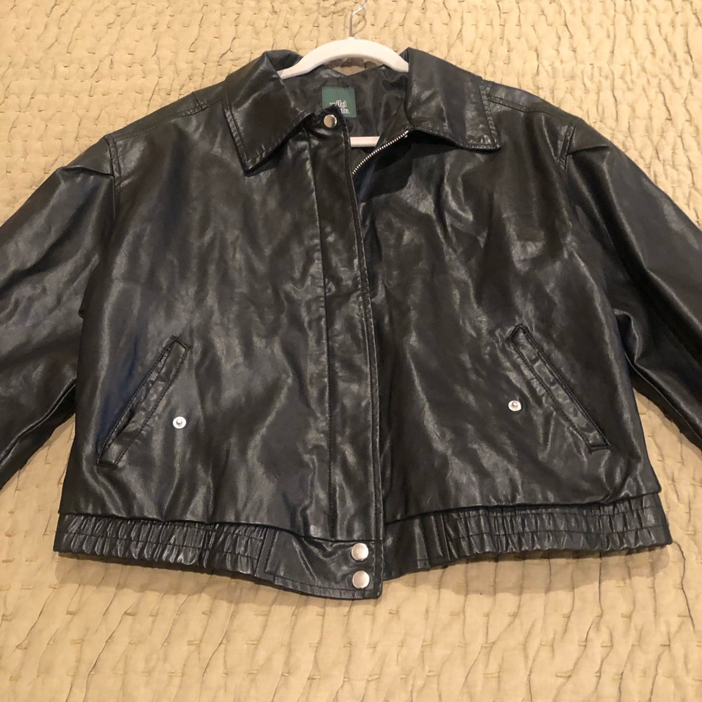 Black Faux Leather Jacket Wild Fable - Picture 4 of 4